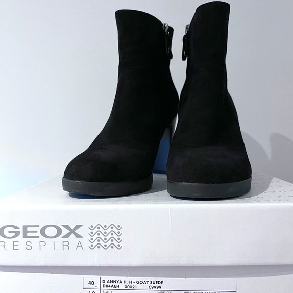 Geox suede Italian leather ankle boots black like new size 10 - Picture 5 of 8